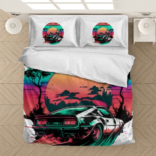 Retro-Fueled Fun: Classic Car Waves Bedding Sets
