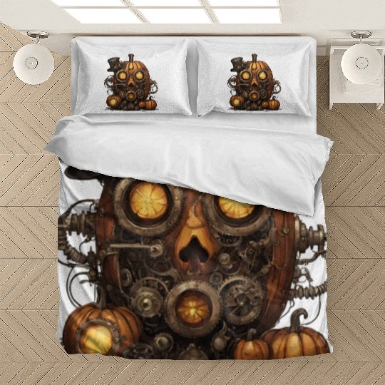 Spooky Retro Gothic Halloween Steampunk Pumpkin Bedding Sets