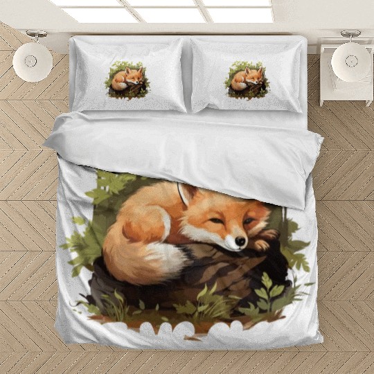 Sleeping Fox Sleepyhead Napping Sleep Fox Lover Bedding Sets