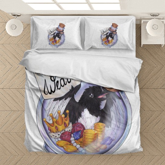 Potion magpie bird coins money treasure wealth Bedding Sets