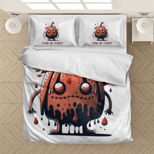 Funny Face Pumpkin Monster Bedding Sets