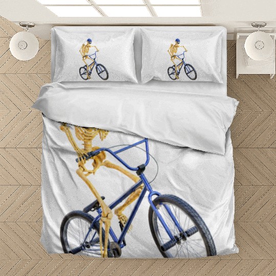 The Grim Reaper doing freestyle biking Bedding Sets