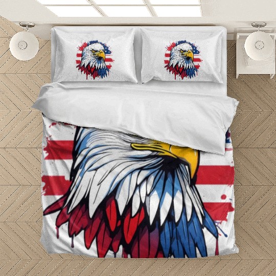 American flag and majestic eagle Bedding Sets