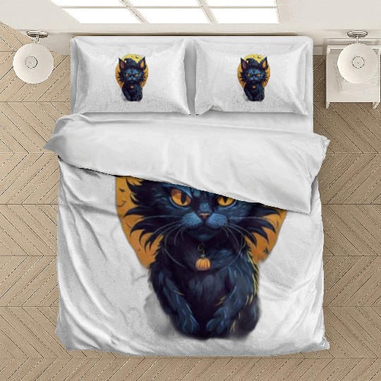 Spooky Cat and Pumpkin Head: A Scary and Funny Bedding Sets
