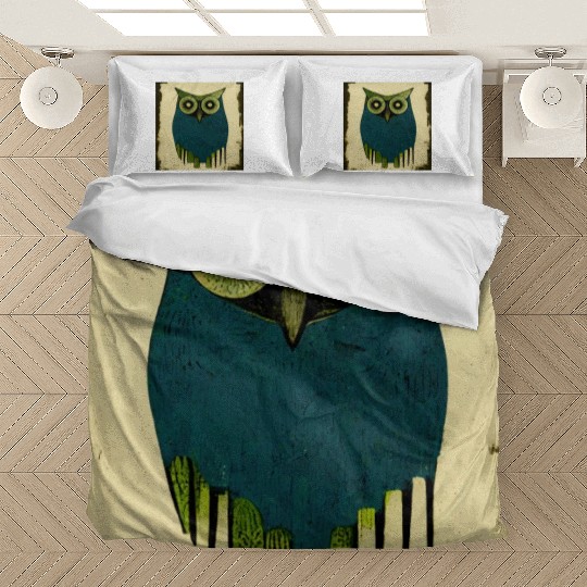Mod Owl: Woodcut Owl Bedding Sets