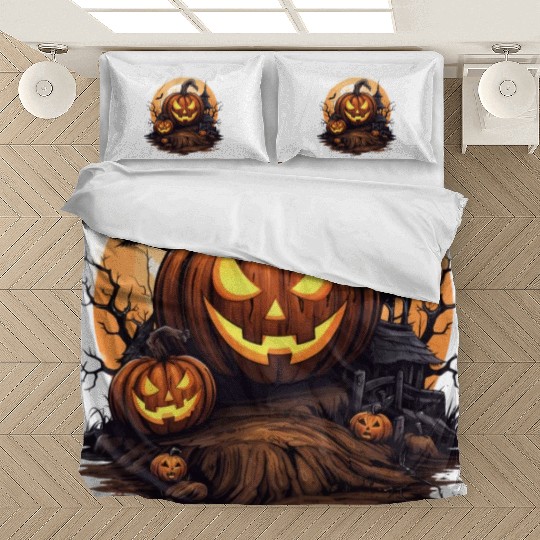 Halloween Haunted House Spell Pumpkin Bat Bedding Sets
