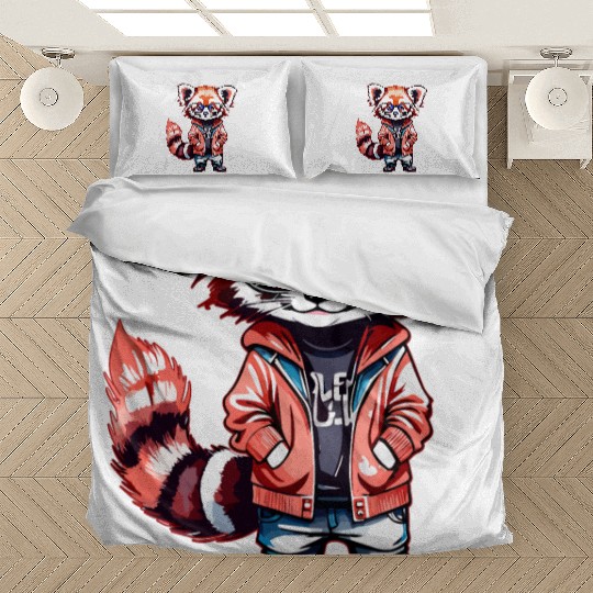 Red Panda Cub Watercolor Bedding Sets