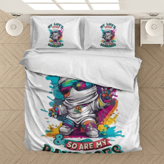 My Life's A Mess Funny Cute Halloween Mummy Design Bedding Sets