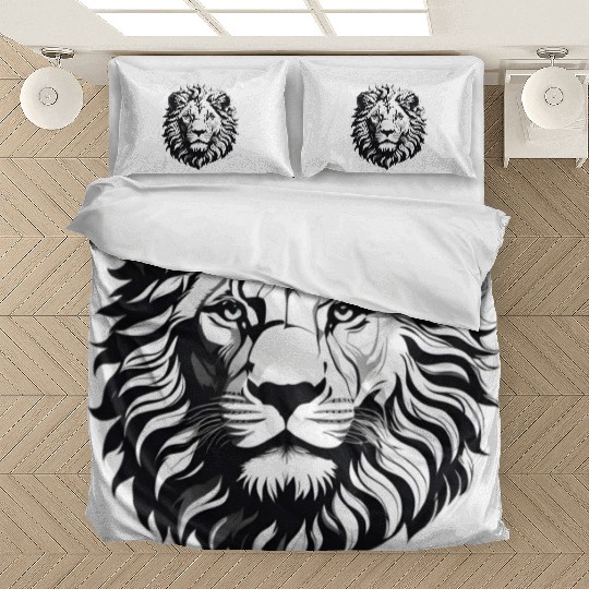 Black and white Lion Bedding Sets