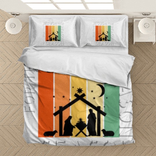 Retro Jesus is the Reason for the Season Bedding Sets