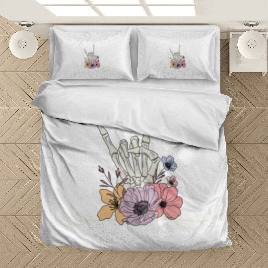 Bride Or Die Skeleton Hand Gothic Bachelorette Bedding Sets