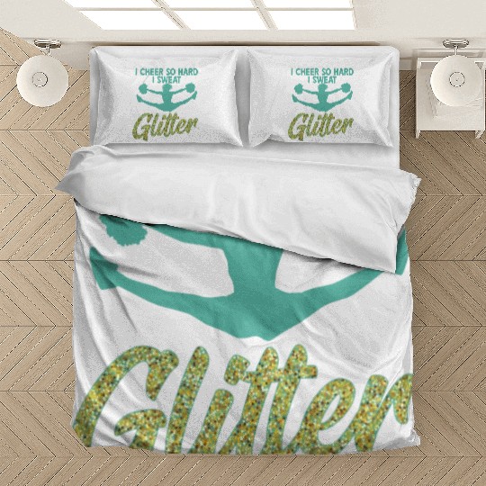 I Cheer So Hard I Sweat Glitter Cheerleader Cheerl Bedding Sets