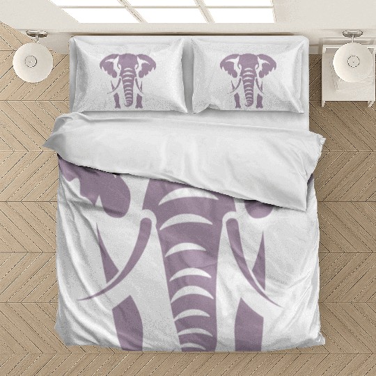 Elephant Silhouette White Logo Bedding Sets