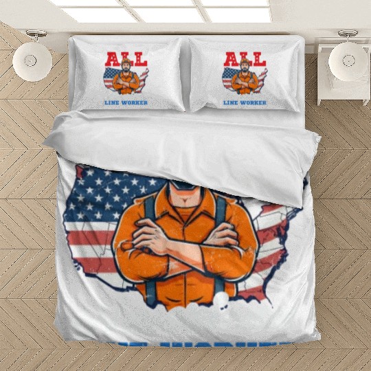 Lineman Pole All American Line Worker Bedding Sets