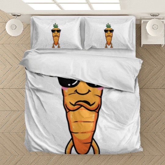 Carrot Emoticon Vegetable Vegan Vegetarian Bedding Sets