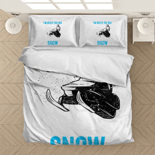 Snowmobile Men Dad Snowmobiling Winter Sport Bedding Sets