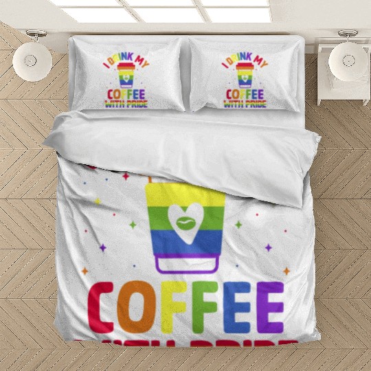 Gay Pride Parade Caffeine LGBTQ Coffee Drinker Bedding Sets