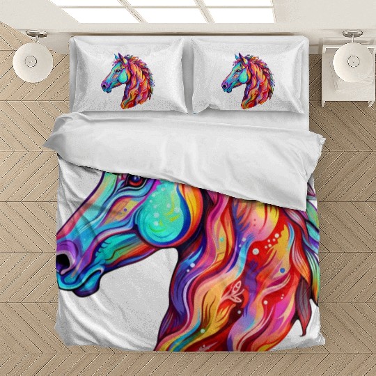 Psychedelic Horse Head Gallop Equine Equestrian Bedding Sets