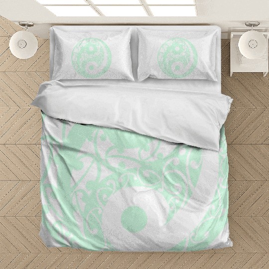 Yin And Yang In A Light Green Colour Bedding Sets