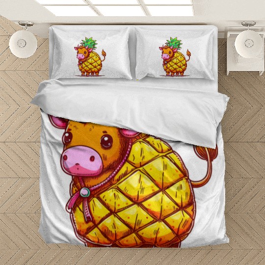 Cow in pineapple costume - Fruity joy Bedding Sets