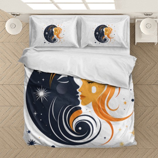 Women And Moon Graphic Bedding Sets