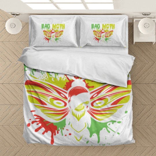 Bad moth | fancy skull colored moth art Bedding Sets