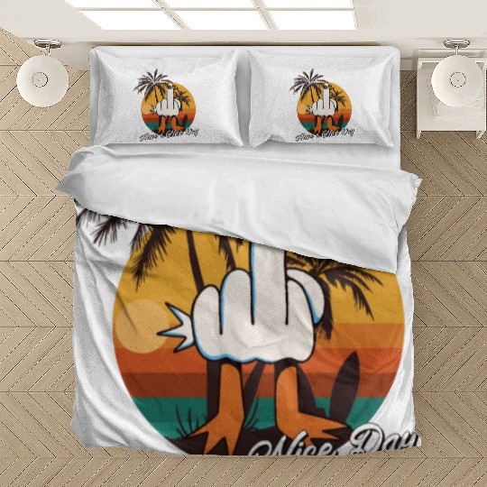Funny Seagull Middle Finger - Have a Nice Day Bedding Sets