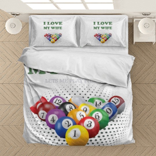 Billiards Billiardplayer I Love My Wife Bedding Sets