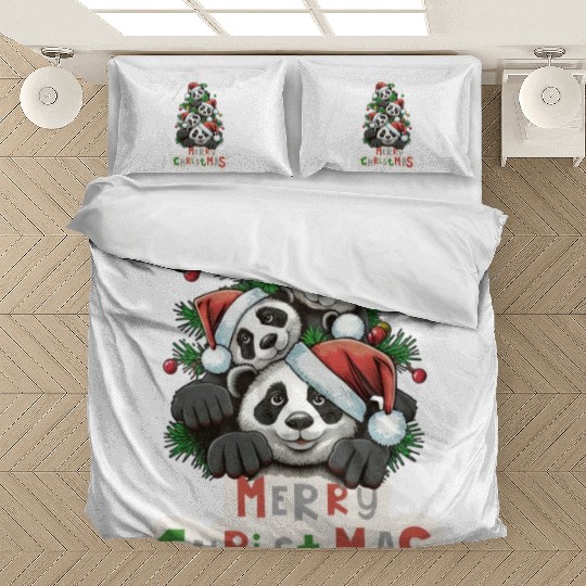 Xmas Panda Paws: A Beary Merry Christmas Bedding Sets