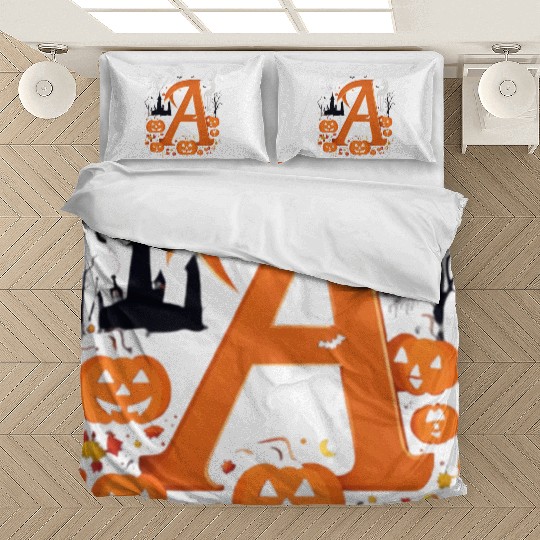 pumpkin with letter A Bedding Sets