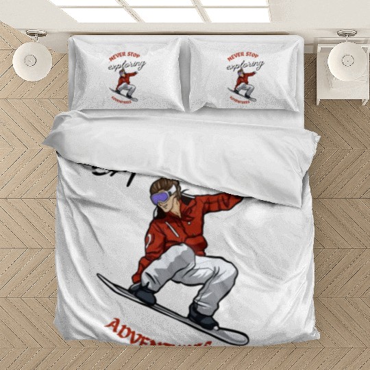 "Winter Wonderland Thrills: Snowboarder's Paradise Bedding Sets