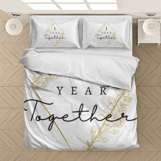Anniversary 1 Year Together / Celebrate One Year Bedding Sets