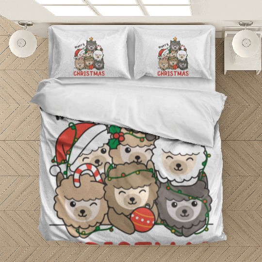 Alpaca Christmas Tree Merry Christmas Bedding Sets