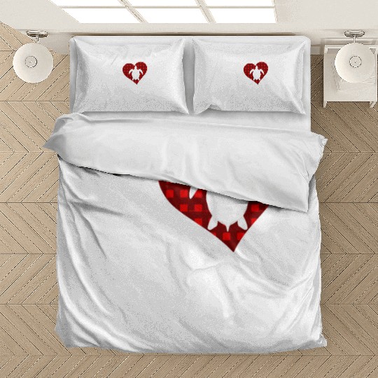 Sea Turtle Lover Buffalo Plaid Love Turtle Bedding Sets