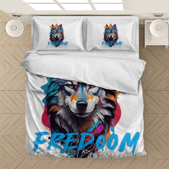 Incredible wolf face street Bedding Sets