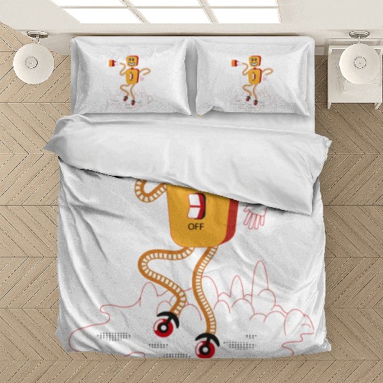 Tea Robot On The Moon Bedding Sets