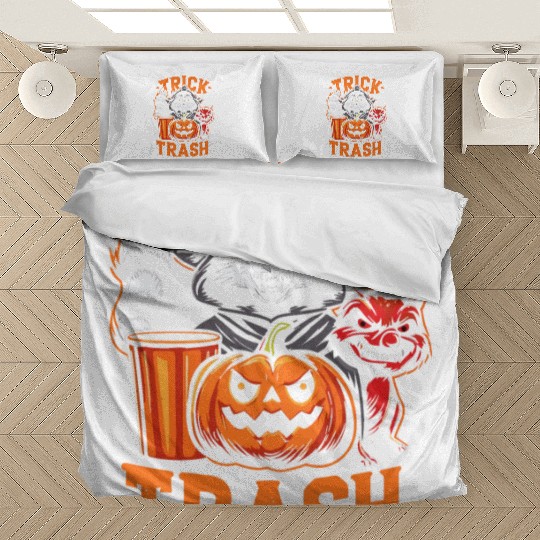 trick or trash,scary halloween Bedding Sets