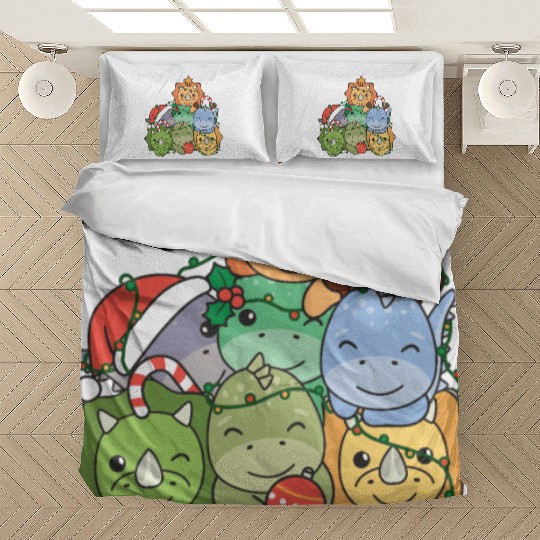 Dinosaur Christmas Tree Funny Animal Bedding Sets