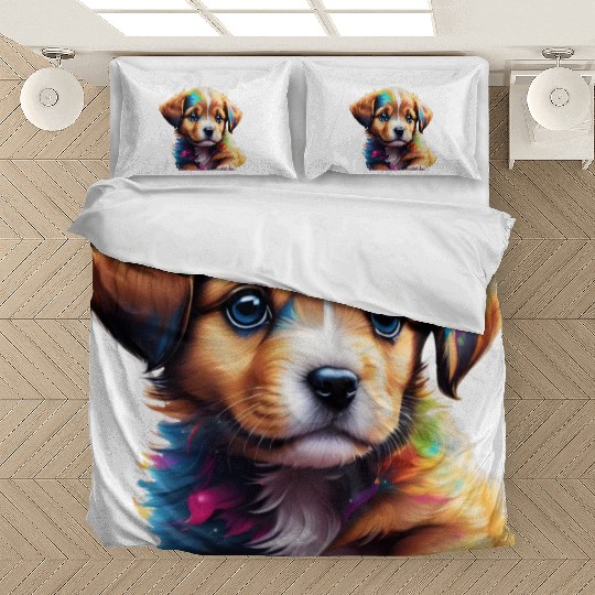 Cute Puppy Made of Liquid Colours Bedding Sets