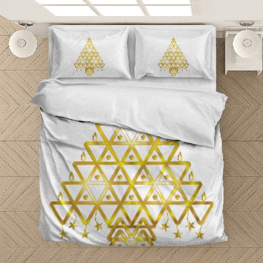 Golden Christmas symbolic tree Bedding Sets