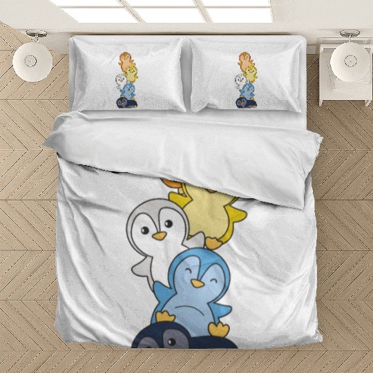 Aroace Flag Pride Lgbtq Cute Penguin Stack Bedding Sets