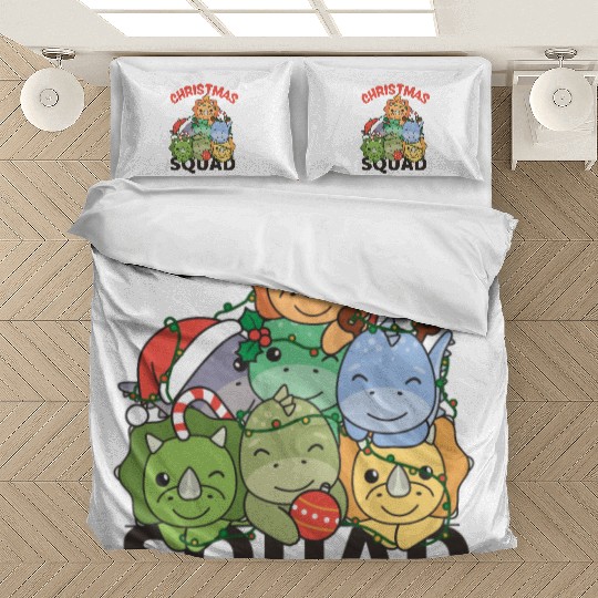 Dinosaur Christmas Tree Christmas Squad Dinos Bedding Sets