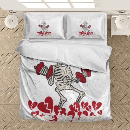 Anti Valentine´s Day Broken Heart Powerlifting Gym Bedding Sets
