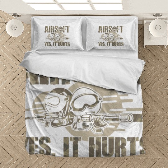 Airsoft Yes It Hurts Funny Bedding Sets