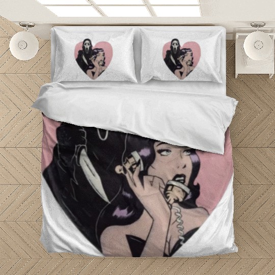 ghostface phone call love heart Bedding Sets