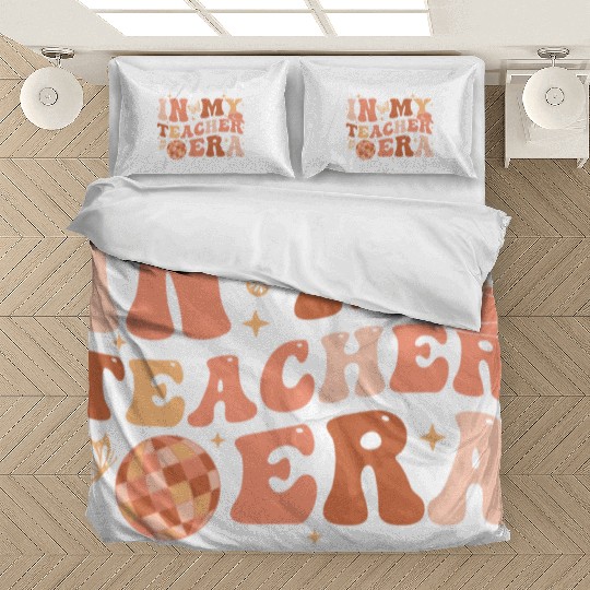 In My Teacher Era Teaching Back To School Groovy Bedding Sets