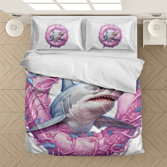 shark in an inflatable ring Bedding Sets