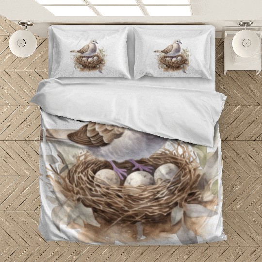 Quail Bird With Eggs Bedding Sets