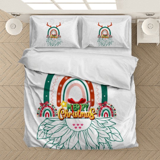 Rainbow art with floral combinations Bedding Sets