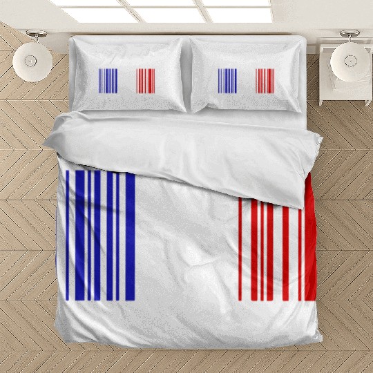 Lyon Barcode France Flag for French People Bedding Sets